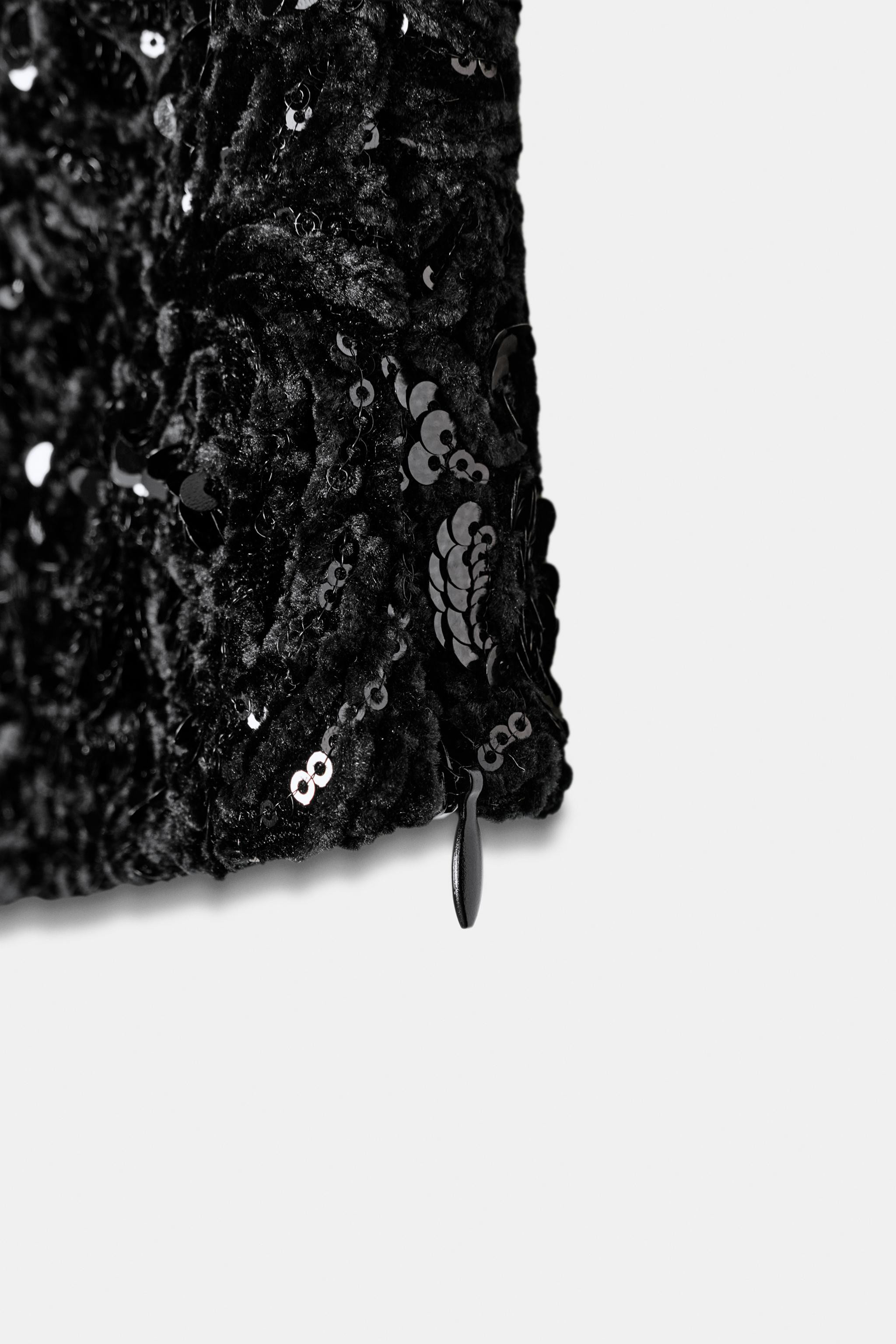 SEQUIN VELVET TOP | Zara US