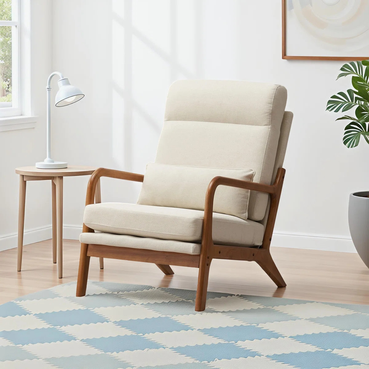 Lemley 25.6" Wide Armchair Solid Wood Accent Chair | Wayfair North America