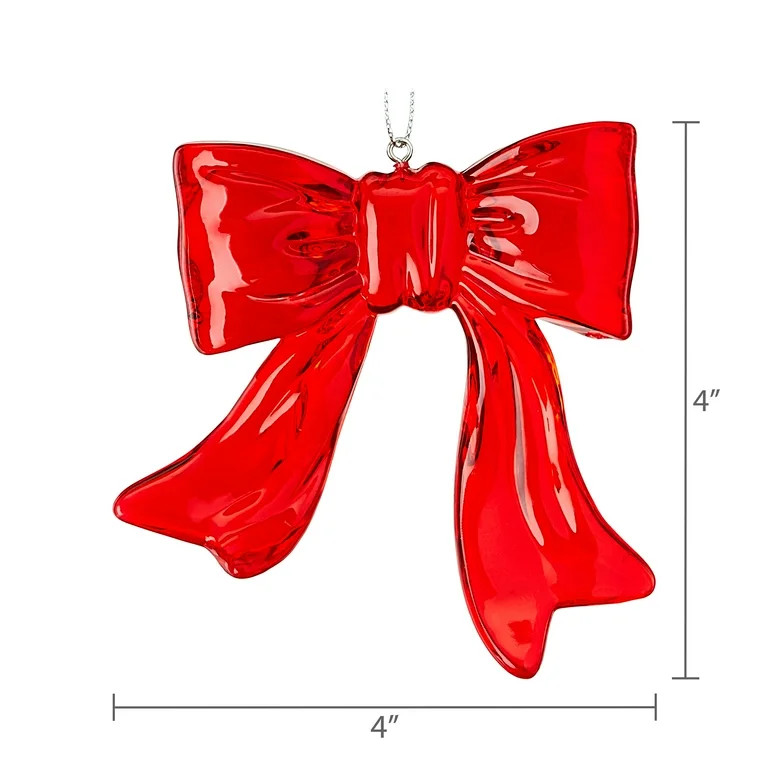Red Bow Christmas Ornament, 4", by Holiday Time | Walmart (US)