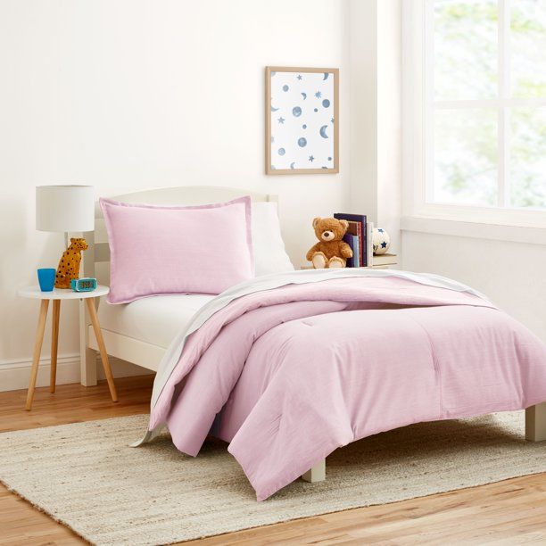 Gap Home Kids Washed Denim Organic Cotton Comforter Set, Full/Queen, Lilac, 3-Pieces - Walmart.co... | Walmart (US)