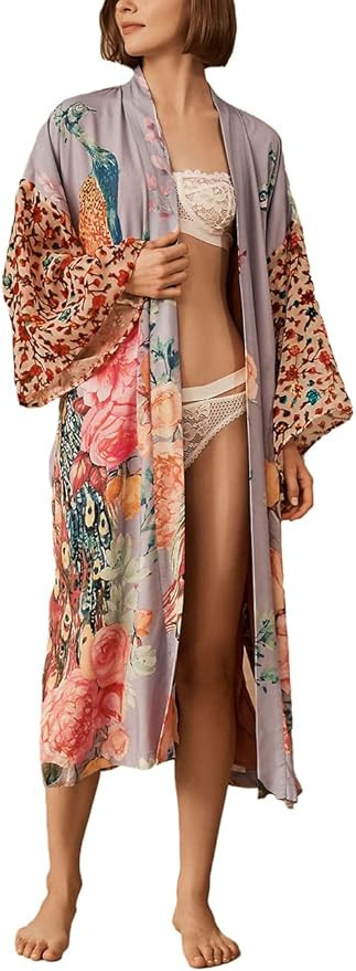 Bsubseach Kimono swim cover up for women Robe Cardigan Coverups Long Beach Dress Bathing Suit | Amazon (US)