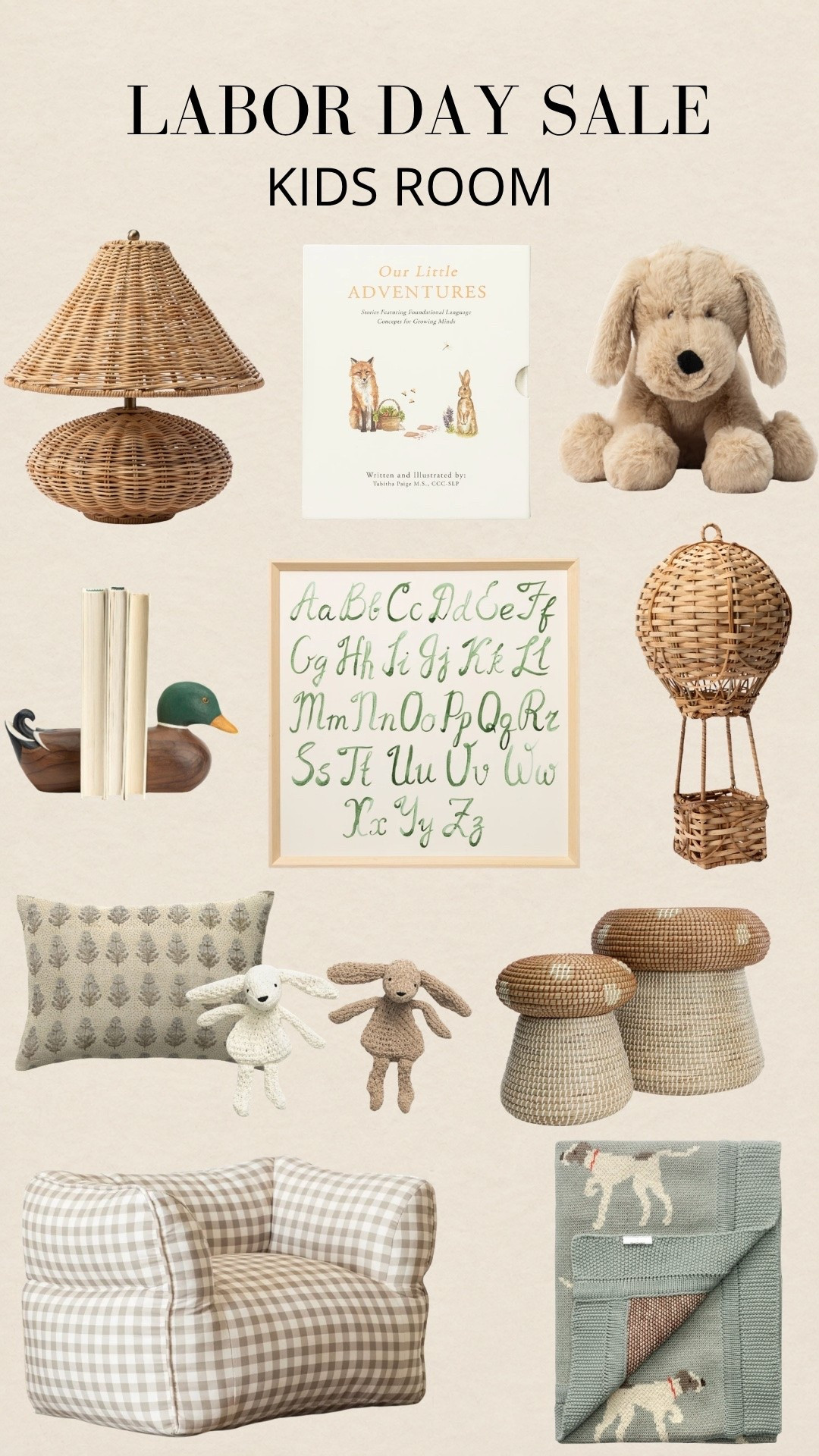 Labor Day sale favorites for kids’ rooms 🤍 Sharing timeless kids’ room decor, cozy furniture, woven accents, nursery finds, and classic pieces for creating a warm and inviting space for little ones. So many beautiful kids’ bedroom and playroom finds are on sale for Labor Day!

#LaborDaySale #KidsRoomDecor #KidsBedroomIdeas #KidsRoomIdeas #PlayroomDecor #NurseryDecor #KidsFurniture #ChildrensRoom #KidsInteriors #HomeDecorFinds

Labor Day sale, kids room decor, kids bedroom ideas, playroom decor, children’s room decor, neutral kids room, classic kids decor, woven decor, kids furniture, nursery decor, cozy kids room, timeless kids room, fall home refresh

#LTKSaleAlert #LTKKids #LTKBaby