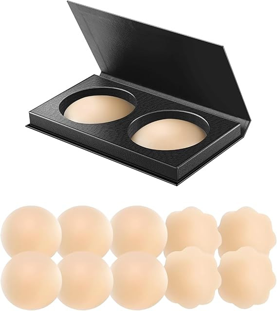 VOCH GALA 5 Pairs Nipple Cover for Women Reusable, Adhesive Silicone Nipple Pasties, Sticky Bra P... | Amazon (US)