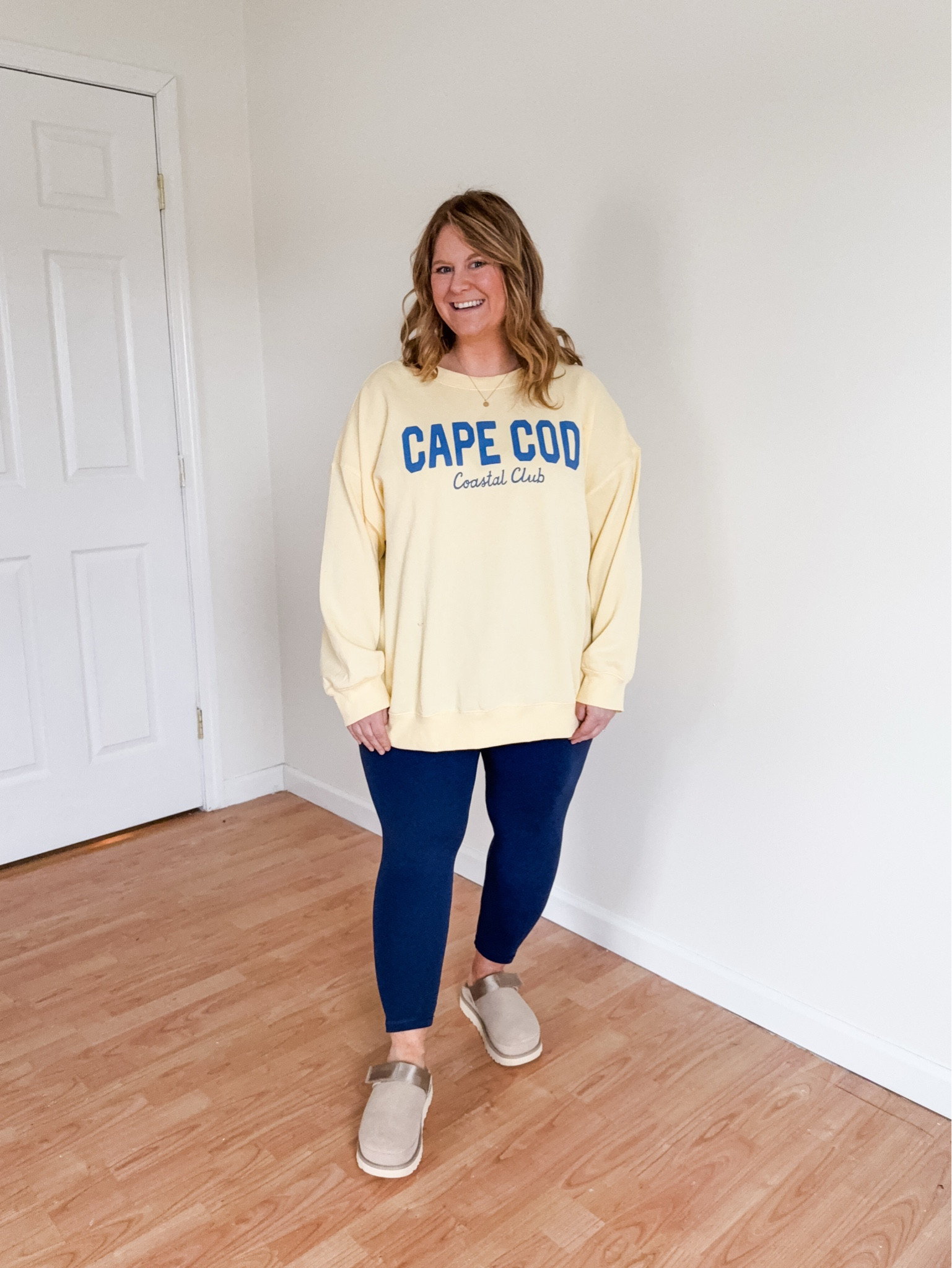 Love this butter yellow sweatshirt! Wearing an XL and an XL petite in my no front seam leggings 

#LTKMidsize #LTKActive #LTKSeasonal