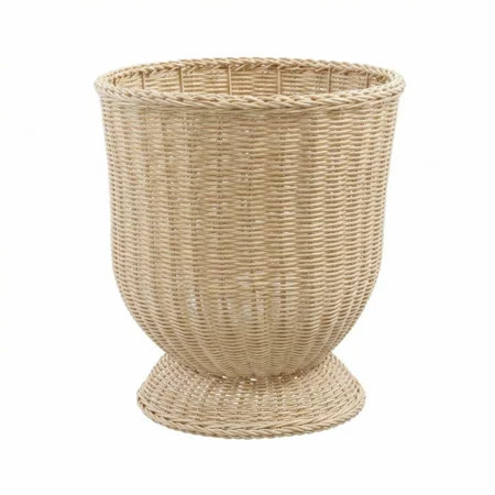 ApePal Woven Urn Planter,11.8" Khaki Faux Rattan Pedestal Planter Collection,Awesome for Small Potted Plants,Spring Summer Home Decoration | Walmart (US)