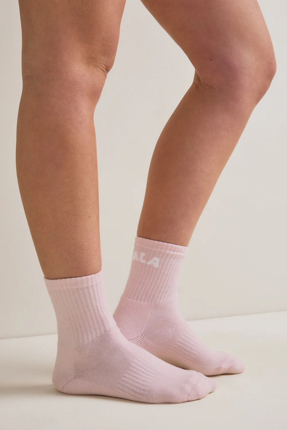 TALA Crew Logo Socks - Ballet Pink | TALA (UK)