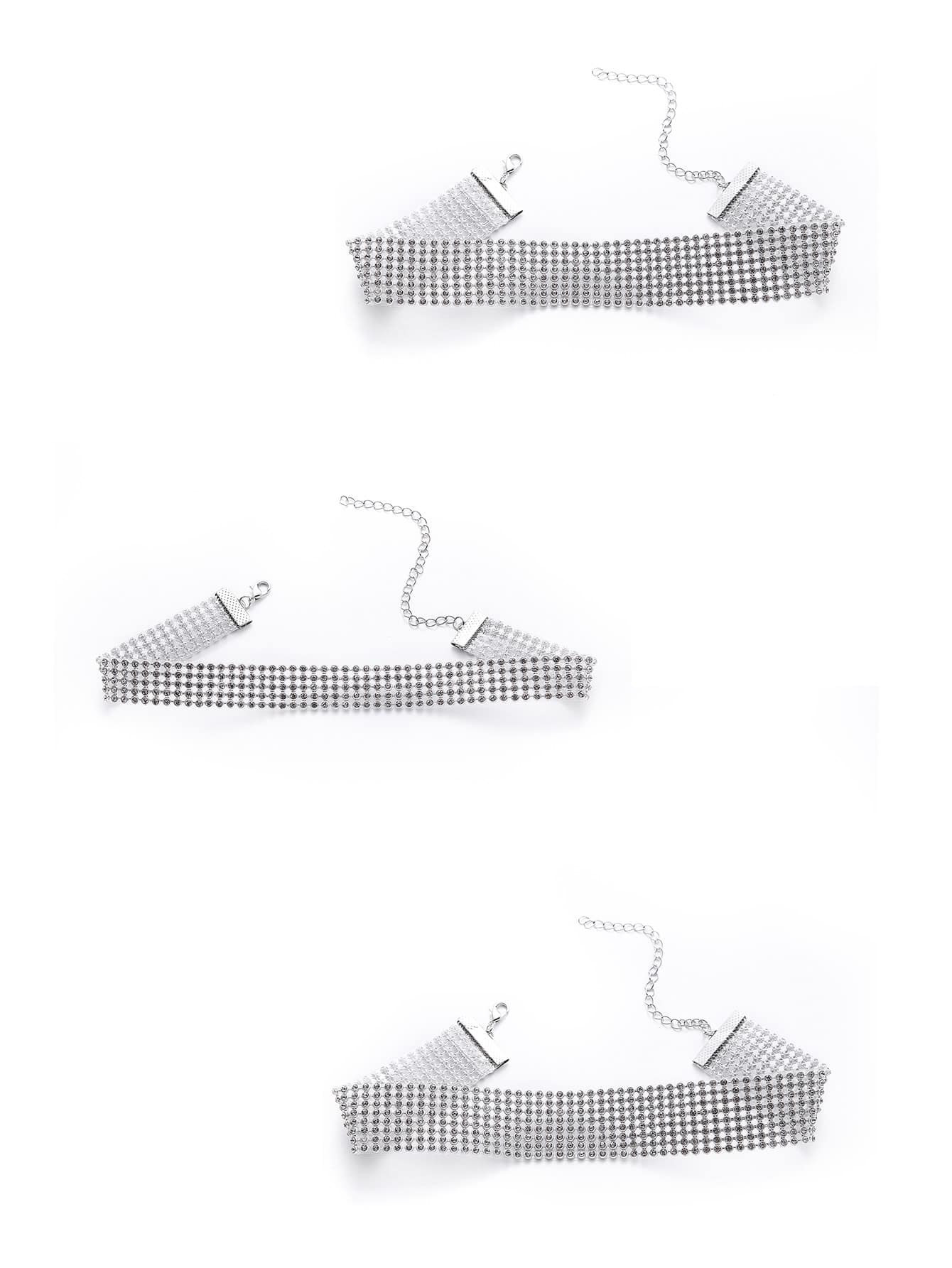 Rhinestone Design Wide Choker Set | SHEIN