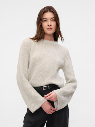 100% Recycled Relaxed Shine Eyelash Sweater | Gap Factory