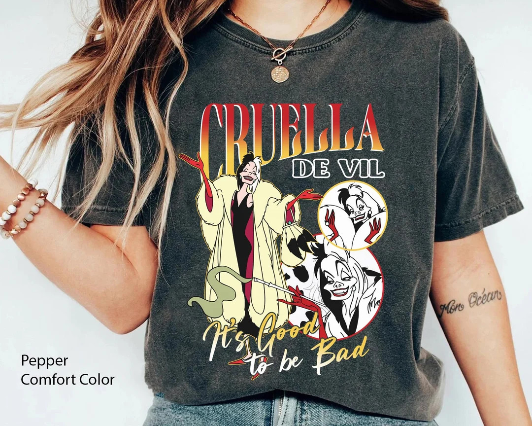 Retro Cruella De Vil It's Good to Be Bad Comfort Color Shirt, 101 Dalmatians Villains T-shirt, 20... | Etsy (US)