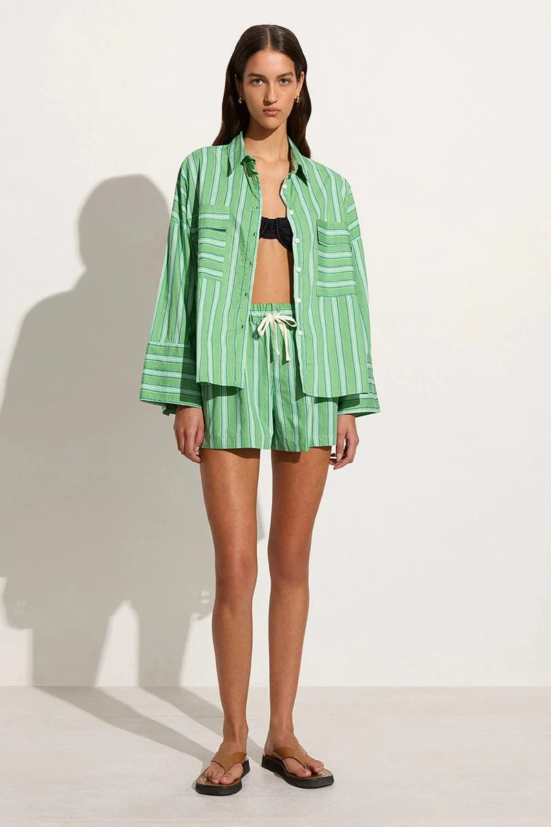 Amaro Short Akaia Stripe Green | Faithfull (AU)