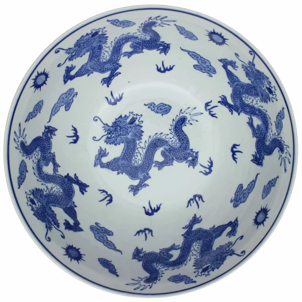 14" Dragon Blue & White Porcelain Bowl | Wayfair North America