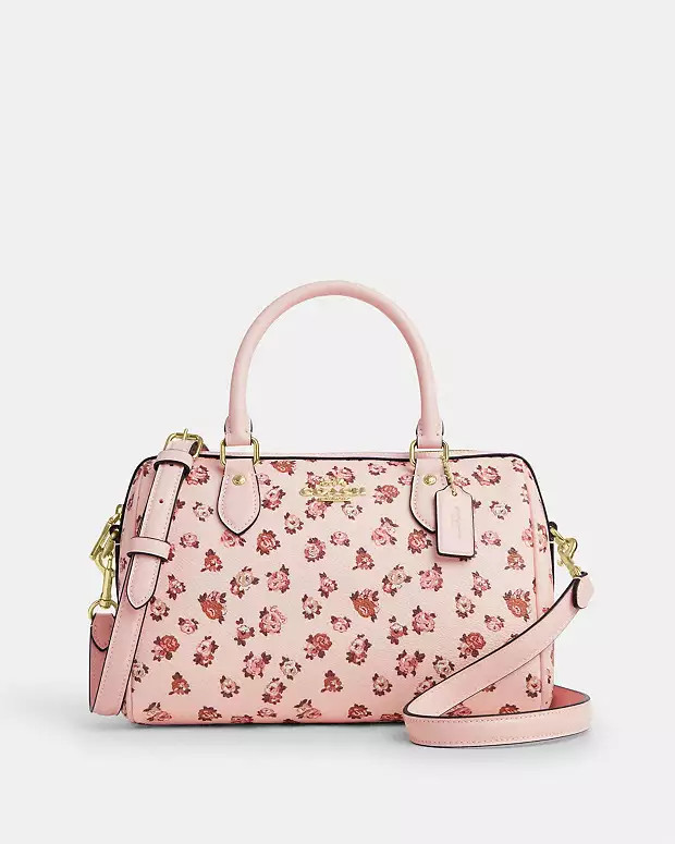 Rowan Satchel Bag With Rose Print | Coach Outlet US