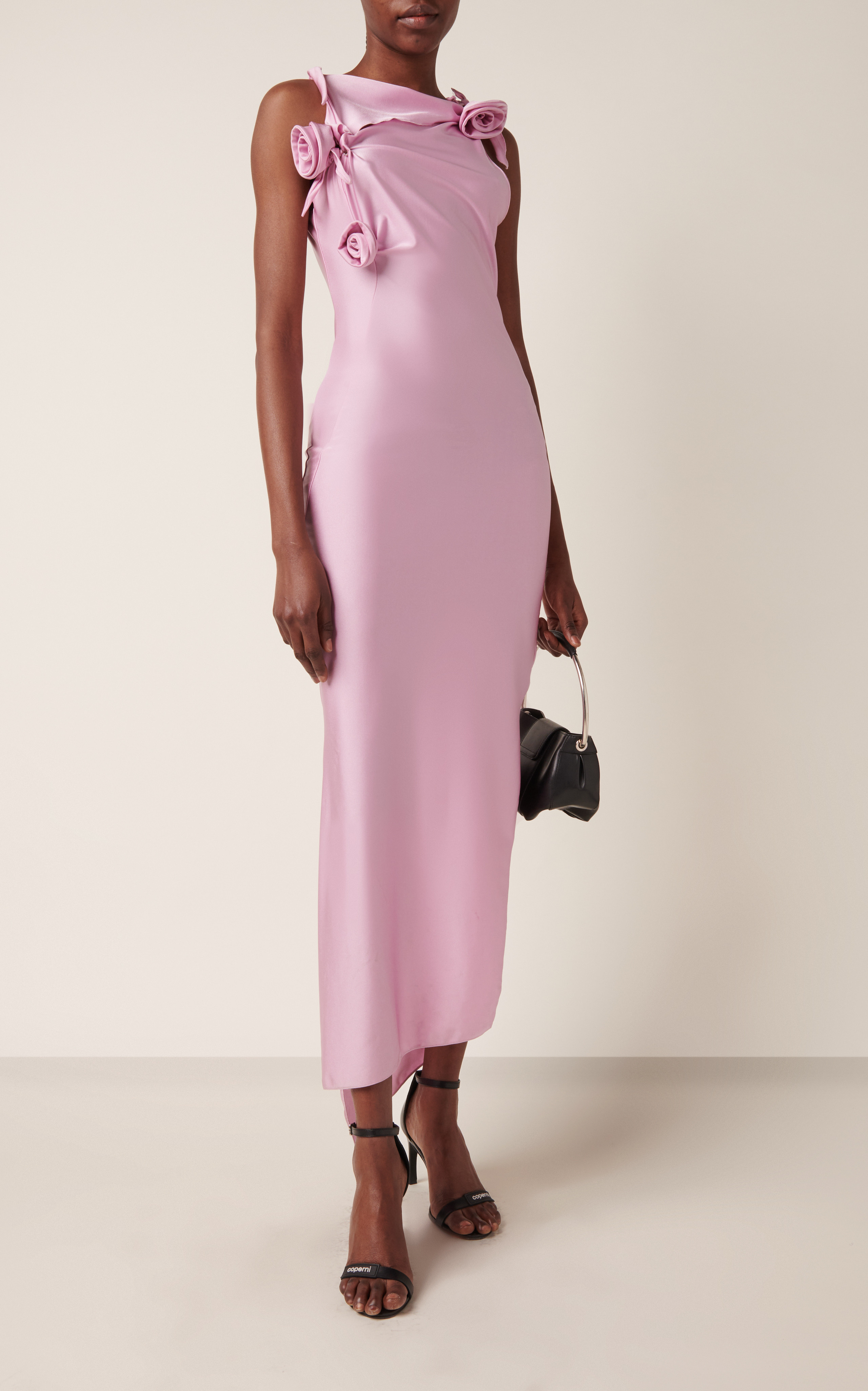 Asymmetric Rosette-Detailed Satin Gown | Moda Operandi (Global)