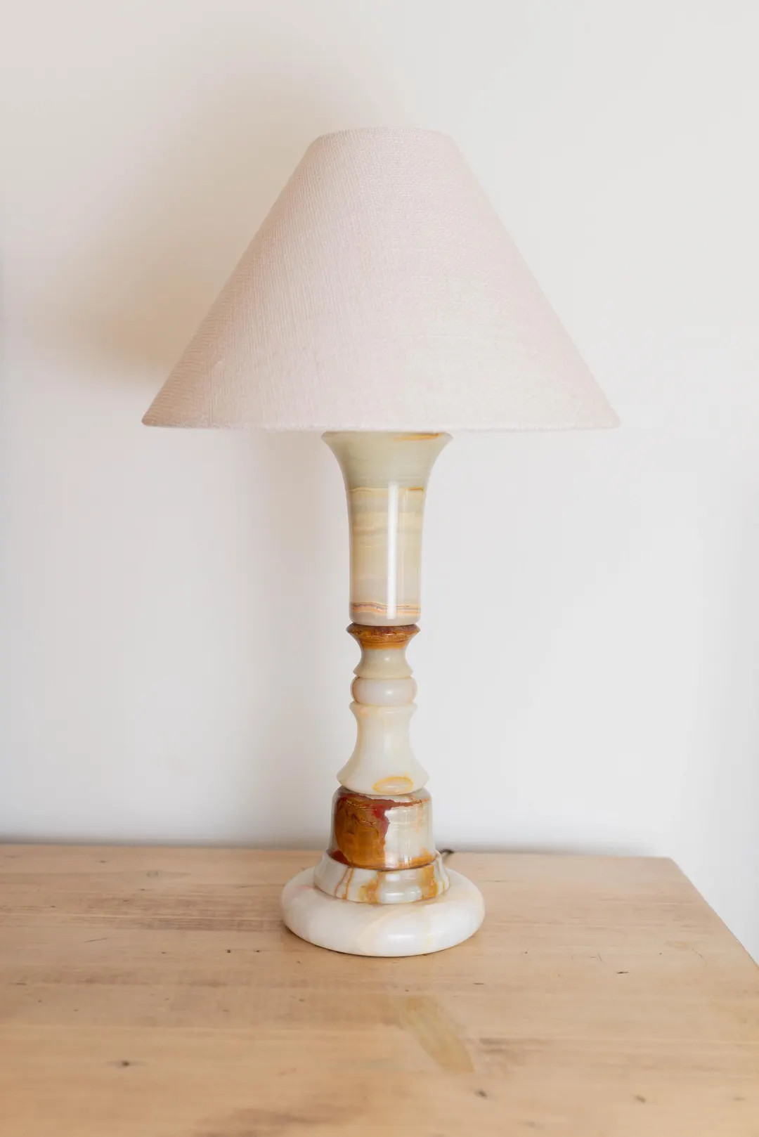 DESCRIPTION:Vintage Brown White Tan Onyx Marble Table Lamp | Vintage Tall Marble Stone Table Lamp... | Etsy (US)