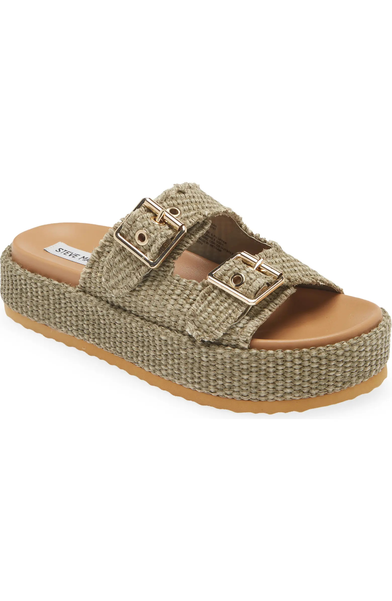 Steve Madden Karrigan Raffia Platform Slide Sandal (Women) | Nordstrom | Nordstrom