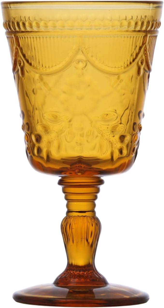 FORTESSA Debutante Vintage Themed Glassware, 10 Ounce Water Goblets (Set of 6), Dishwasher-Safe W... | Amazon (US)