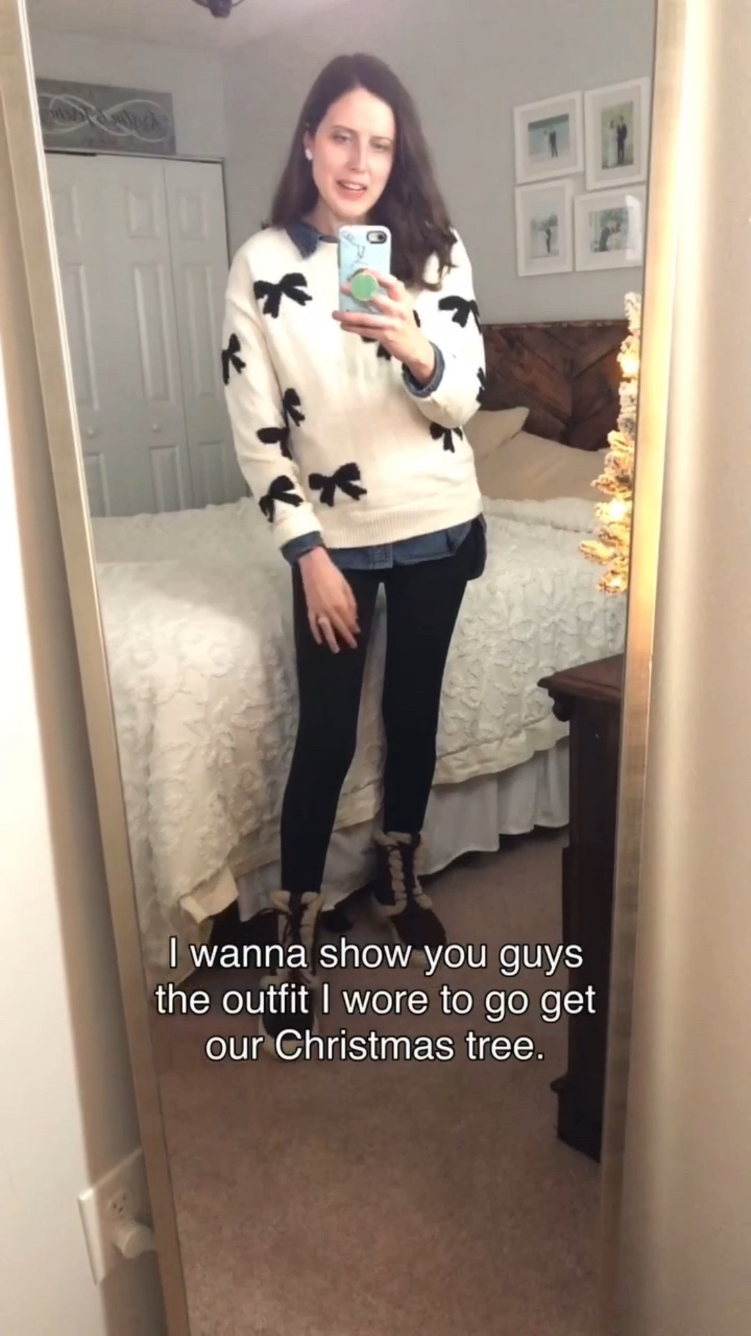 The Christmas sweater I wore to get our Christmas tree. Love a neutral bow sweater and these chocolate expresso brown water repellent snow boots are amazing 🤎

#LTKGiftGuide #LTKSeasonal #LTKHoliday