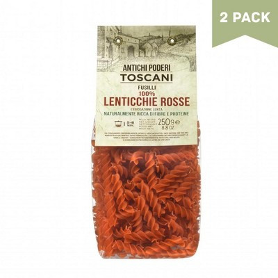 Antichi Poderi Toscani Red Lentil Fusilli Pasta 8.8oz / 250g - Pack of 2 | Target