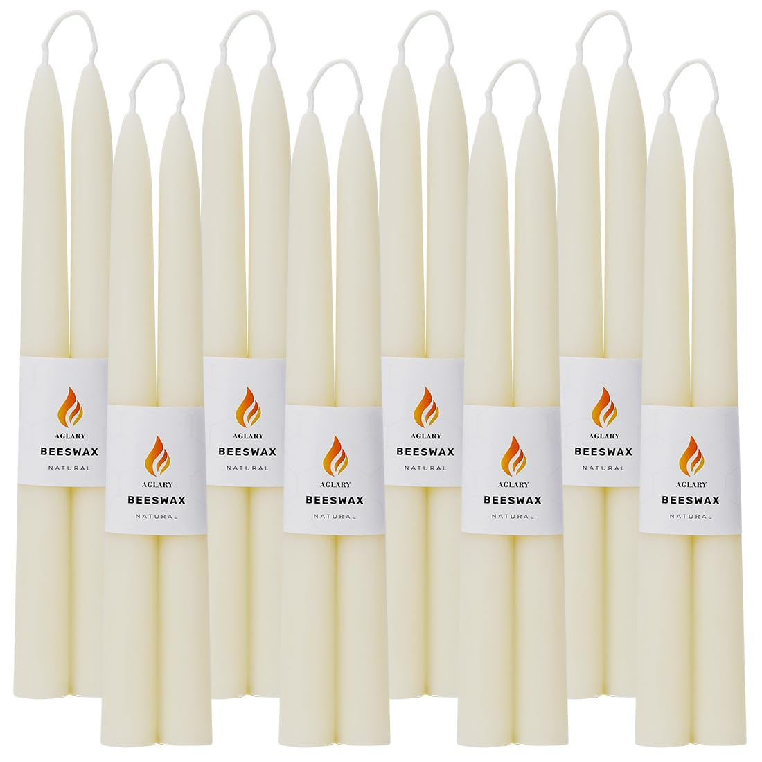 Handmade White Beeswax Taper Candles - 16-Pack Dripless & Smokeless, 9H Burn Time, Natural Home D... | Amazon (US)