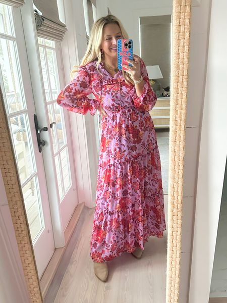 Loving this dress for fall. Wearing size small and at 5’2 I can wear a flat if I want! Love that. Perfect for any fall occasion or fall family photos. Code FANCY15 for 15% off  

#LTKstyletip #LTKover40 #LTKfindsunder100