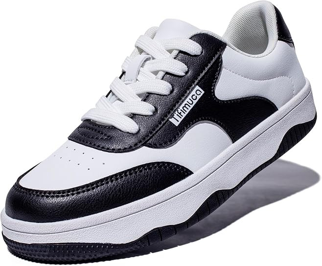 Women's Vegan Leather Lace Up Low Top Comfort Sneakers | Amazon (US)