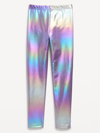 Shiny Foil Print Leggings for Girls | Old Navy (US)