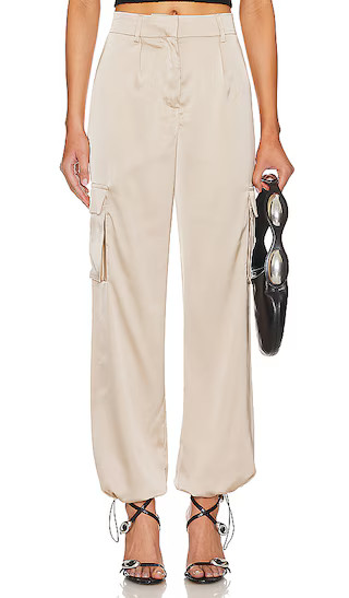 Seleste Drawstring Jogger Pant in Taupe | Revolve Clothing (Global)