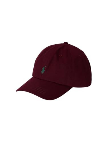 POLO RALPH LAUREN Hat Boys Chino Baseball Ball Cap in Wine Red with Green Pony | Amazon (US)