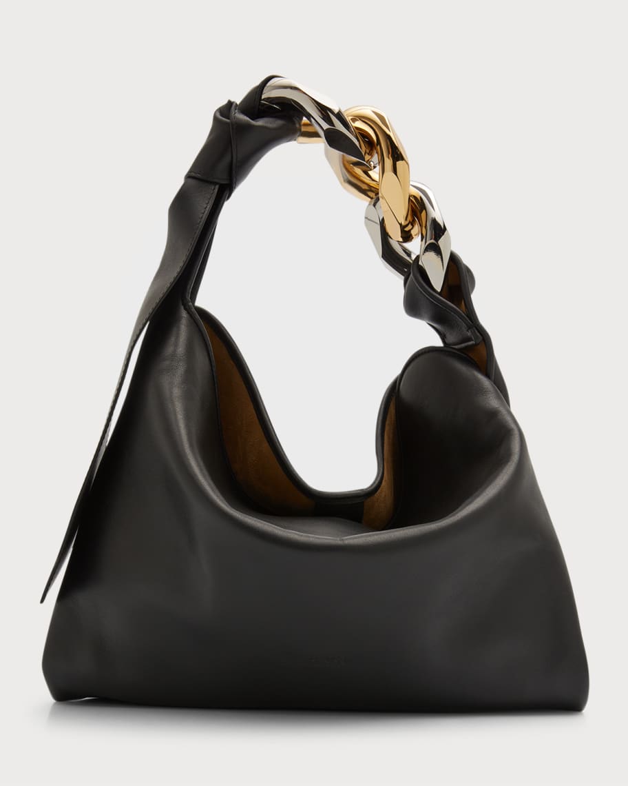 Small Chain Leather Hobo Bag | Neiman Marcus