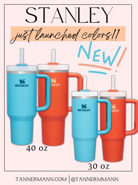 Stanley just released two NEW COLORS!!  Pool and Tigerlily Tumbler 40 oz and 30oz #stanley #tumbler #TannerMann

#LTKstyletip #LTKtravel