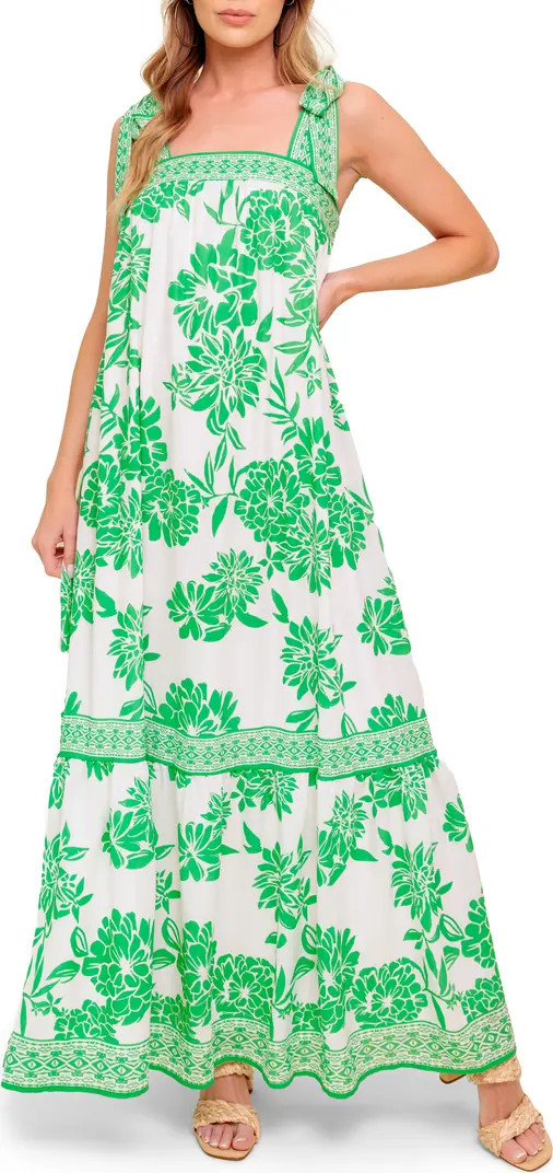 FLYING TOMATO Floral Tie Shoulder Maxi Dress | Nordstromrack | Nordstrom Rack