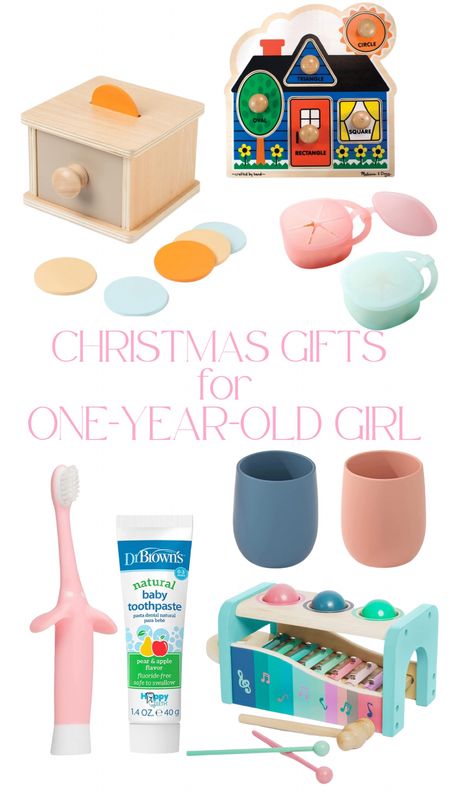 Christmas gifts for one year old girl 
Baby toothbrush set 
Toddler silicone snack cups with lid
Baby led weaning drinking cup 
Montessori toys
Baby xylophone toy
Montessori coin box 
Sustainable gifts for toddlers 

#LTKGiftGuide #LTKbaby #LTKHoliday