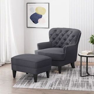 Correia Club Chair and Ottoman Set by Christopher Knight Home - Overstock - 30682705 | Bed Bath & Beyond