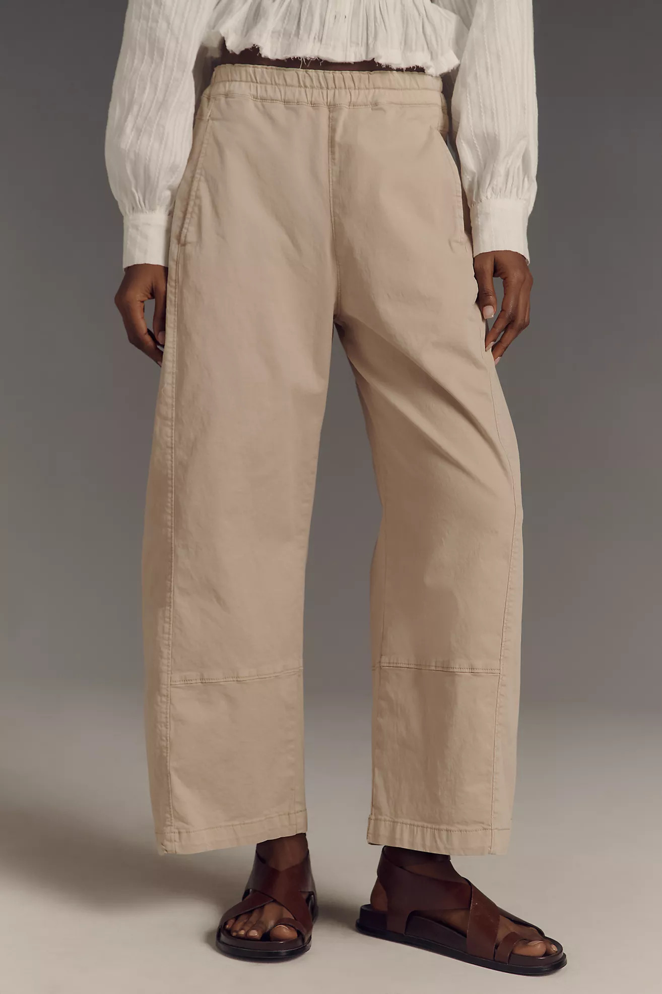 The Izzie Relaxed Pull-On Barrel Pants by Pilcro: Twill Edition | Anthropologie (US)