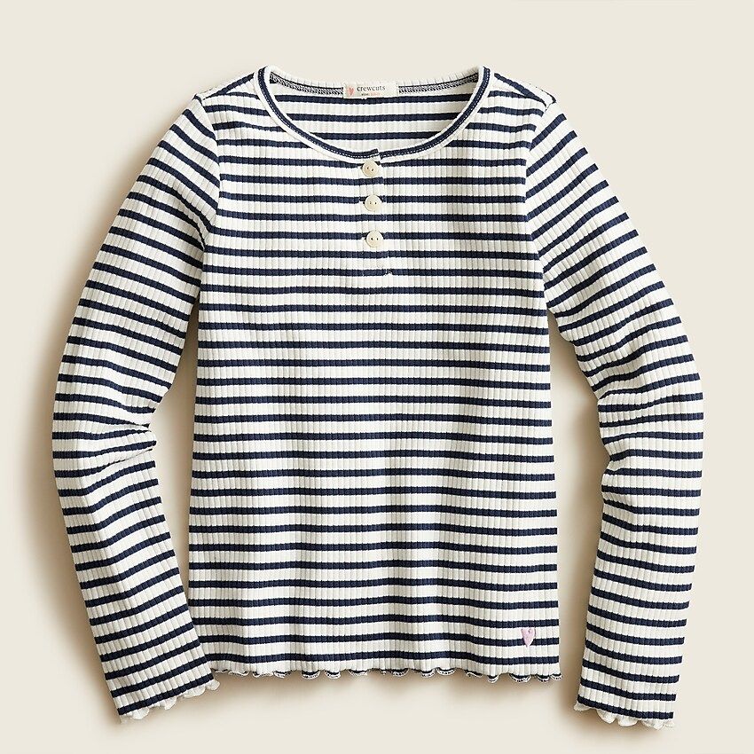 Girls' long-sleeve ribbed henley | J.Crew US