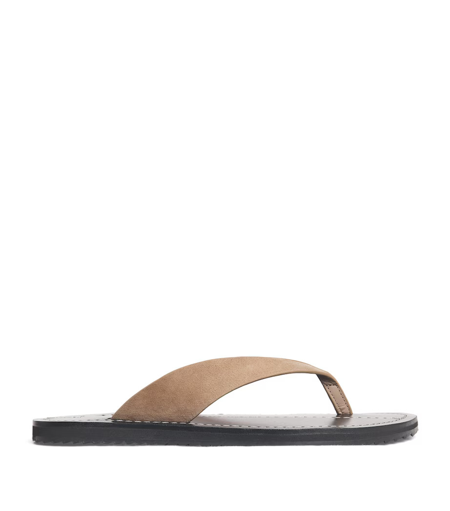Suede Flora Flip Flops | Harrods