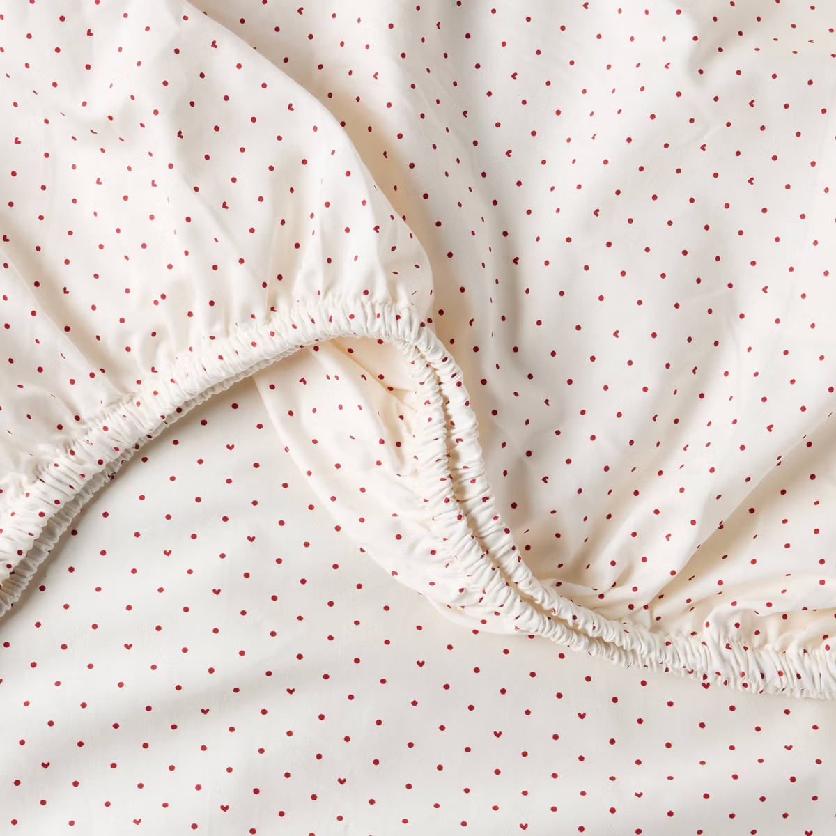 Performance Sheet Set Ivory Printed Dot with Red Scallop Hem - Threshold™ | Target