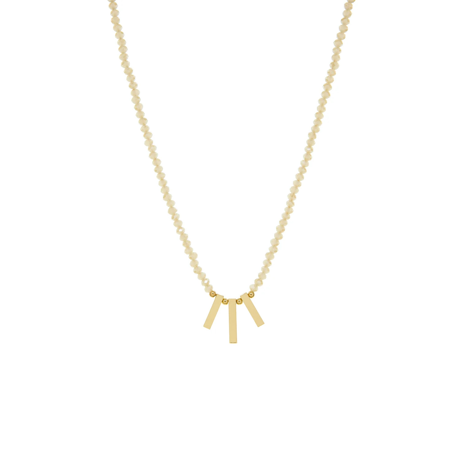 crystal beaded necklace with bar charms | Marlyn Schiff