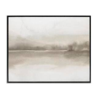 Lakeside Landscape Reflection Modern Abstract Design by Ann Bailey Black Framed Giclee Art Print Nature 30 in. x 24 in. | The Home Depot