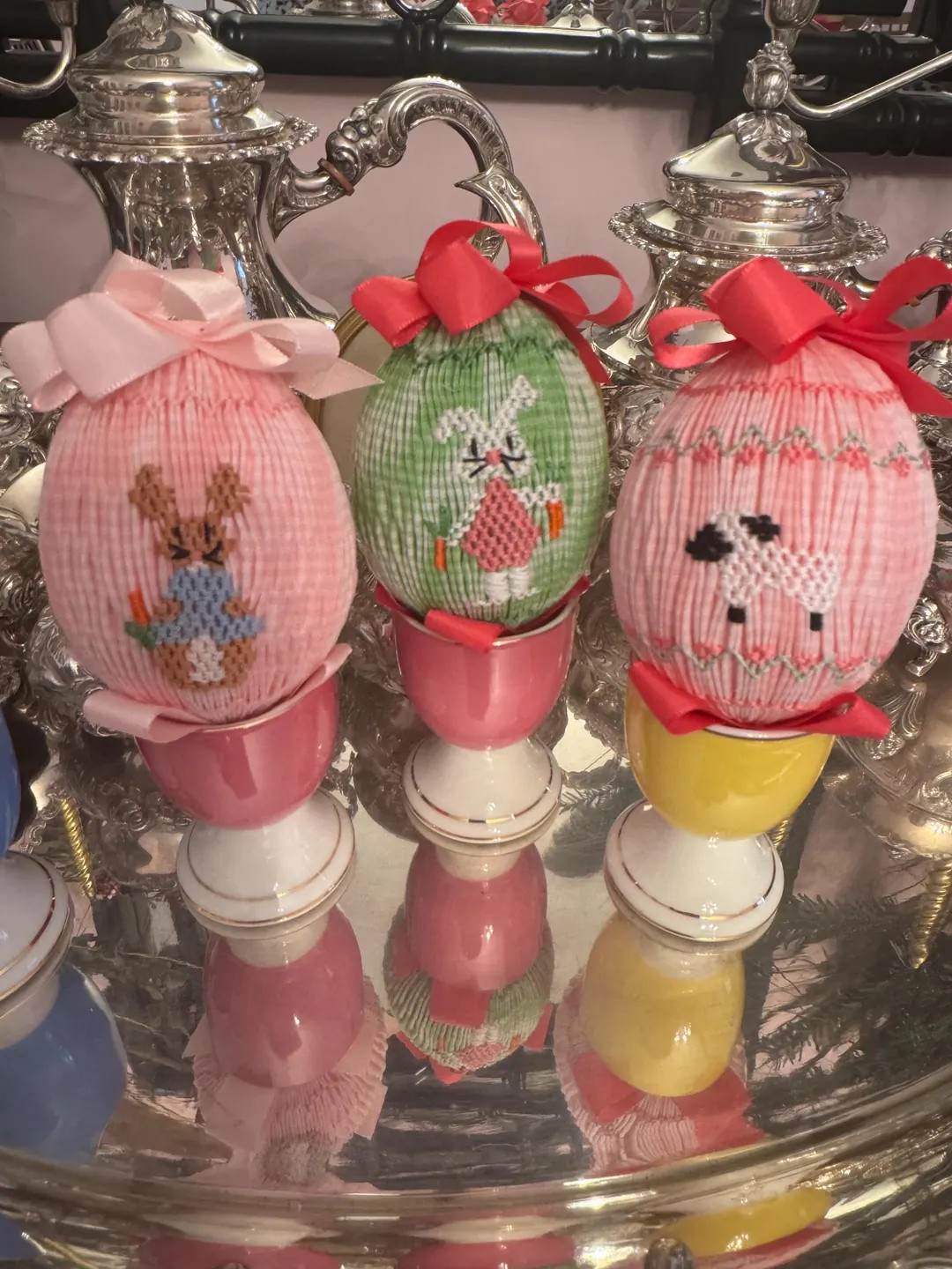 3 Handsmocked Eggs - Etsy | Etsy (US)