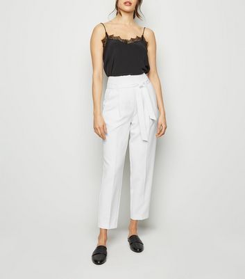 White High Waist Tapered Trousers | New Look | New Look (UK)