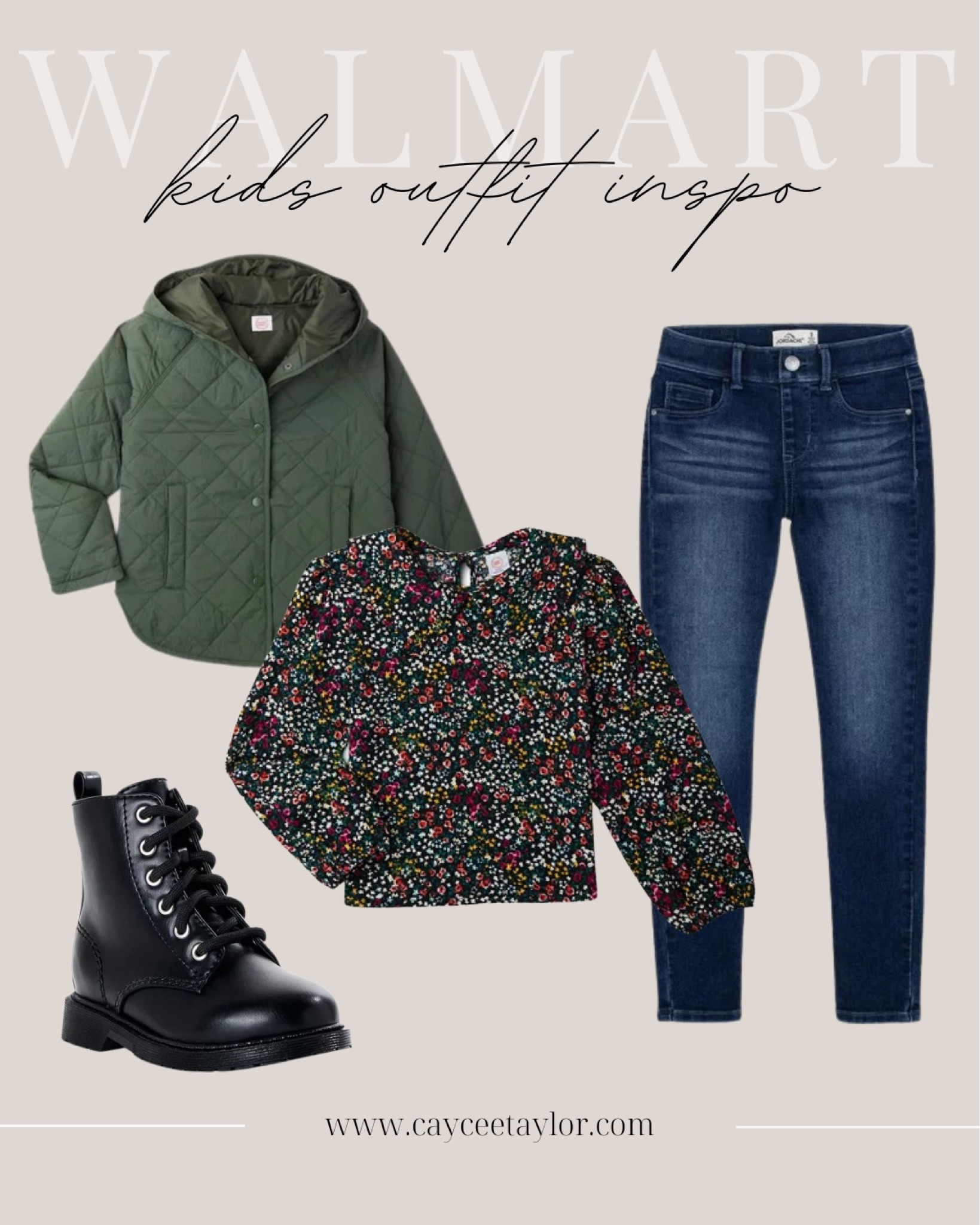walmart kids fashion - kids boots - girl boots - kids jacket - girl olive jacket - girl jeans - floral too for girls - girl winter outfit 

#LTKstyletip #LTKHoliday #LTKkids