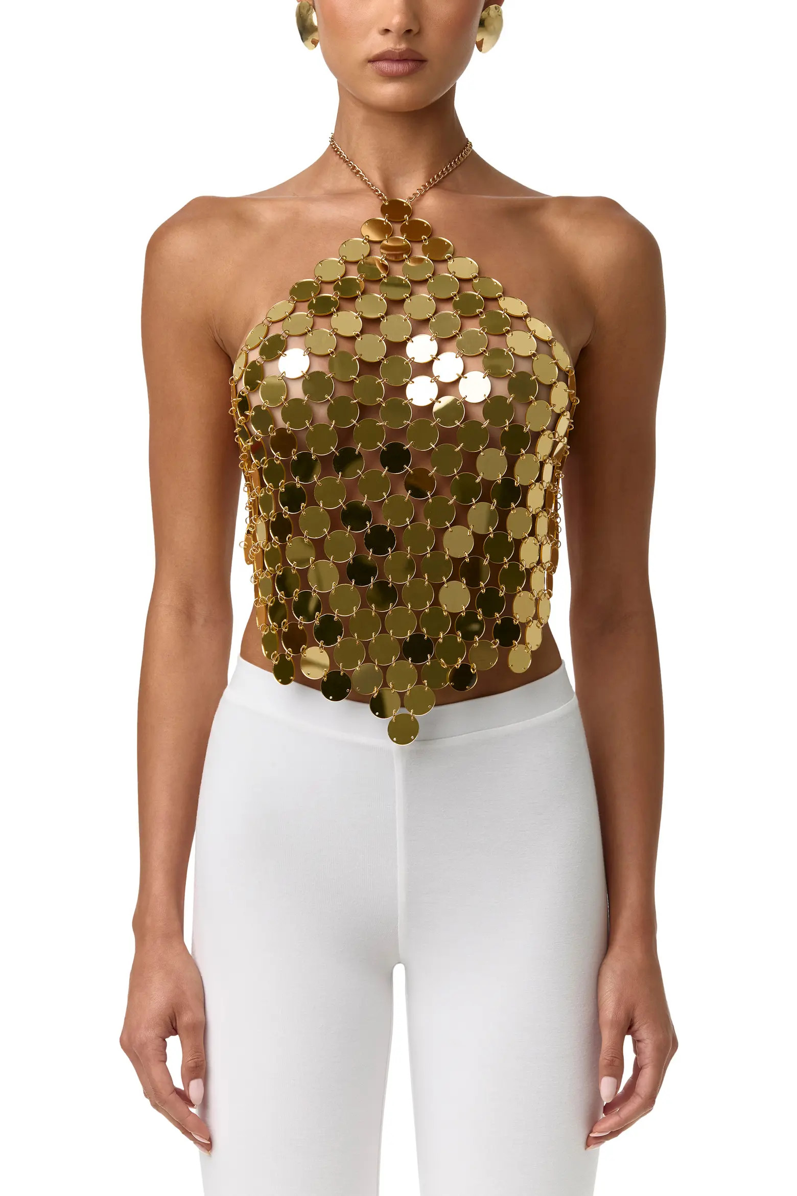Naked Wardrobe Chain Link Mesh Sequin Top (Women) | Nordstrom | Nordstrom