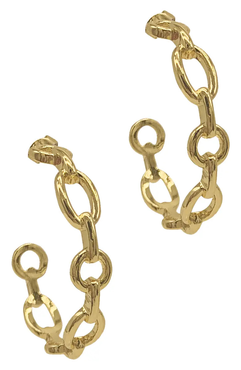 14K Gold Plated Chain Link Hoop Earrings | Nordstrom Rack
