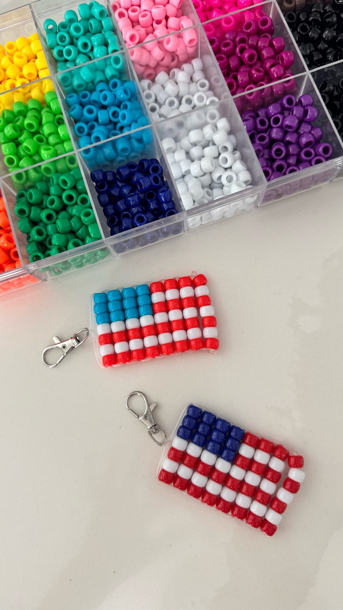 Pony Bead American Flag 🇺🇸 

I love that pony beads are making a comeback! These were so fun to make as a kid and equally as fun now! My 9 year old daughter has been having a blast!

#LTKmomlife #LTKHome #LTKKids