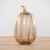 Click for more info about Gray Glass Pumpkin Statue, 10 in.