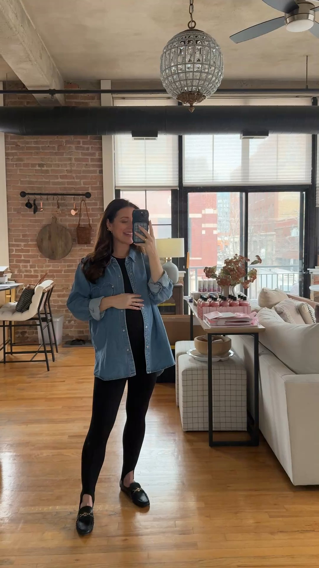 Comfy outfit for our 32 week appointment. I’m wearing a small in the tank and leggings (not maternity so I sized up) and an XL in the denim button down 

#LTKBump #LTKgrwm