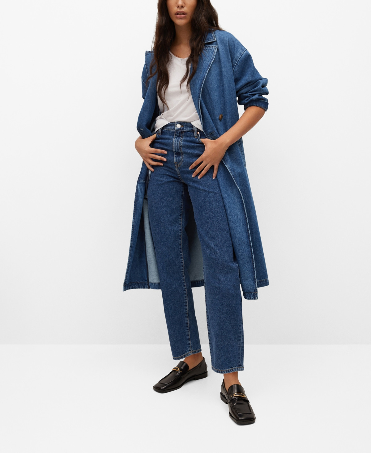 Mango Women's Double Breasted Denim Trench | Macys (US)