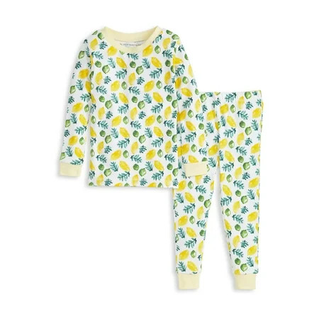 Burt's Bees Baby Organic Cotton Baby Girls and Toddler Girls Snug Fit Long Sleeve Pajamas, 2-Piece S | Walmart (US)