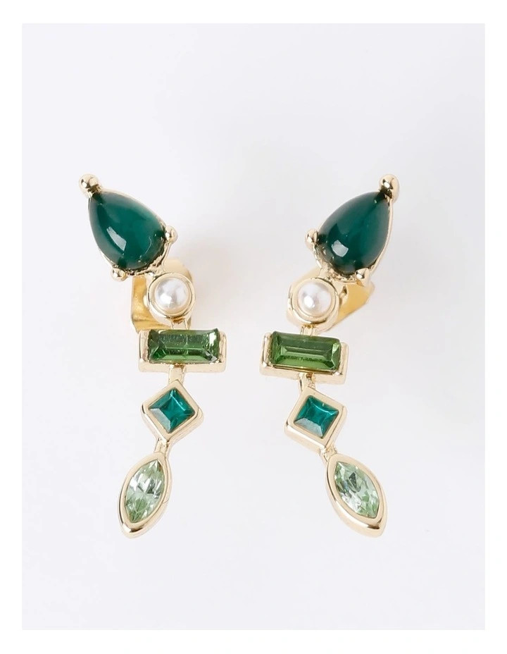 Diamantes Studs Earring in Green | Myer
